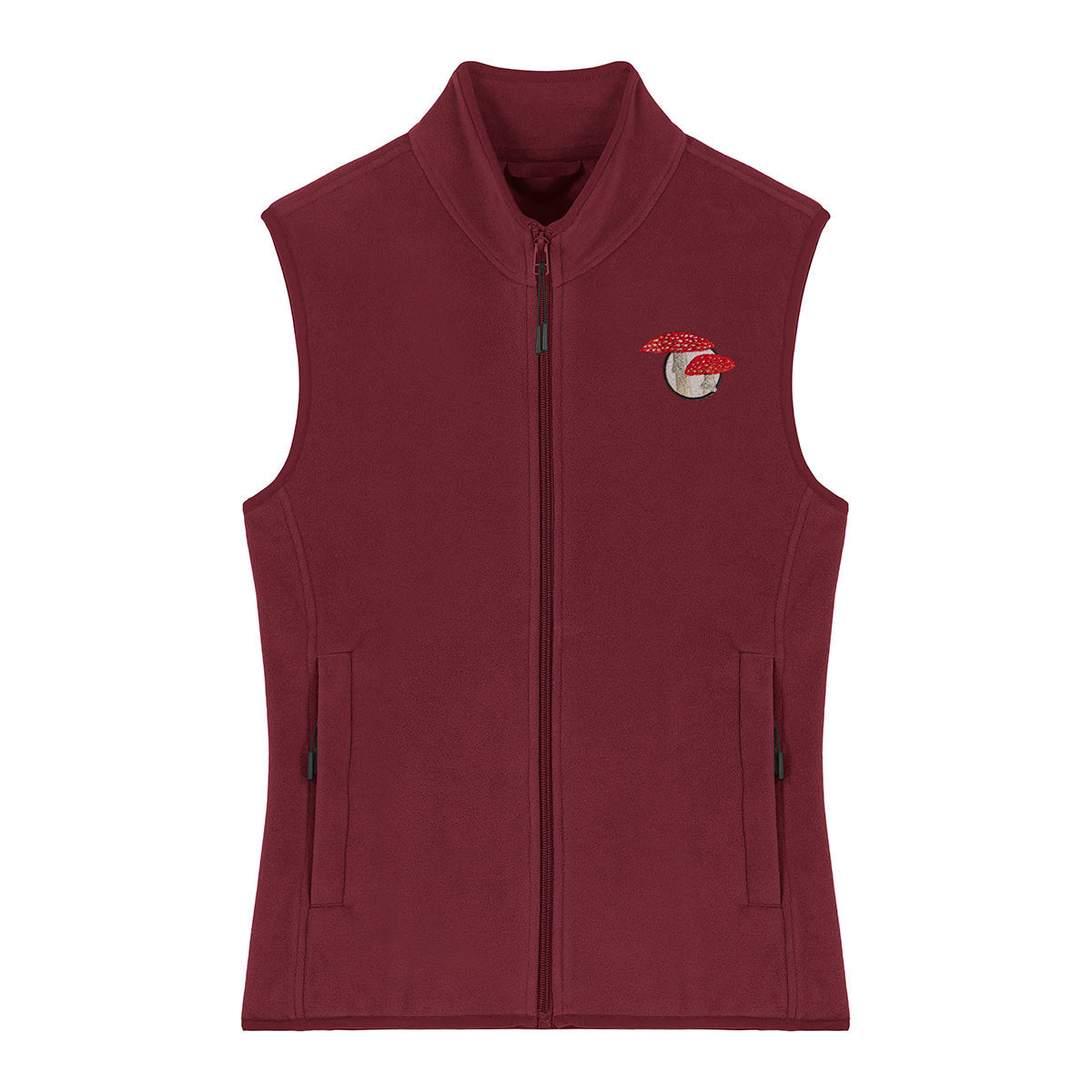 Fly Agaric Mushroom Embroidered Women's Fleece Gilet Bodywarmer