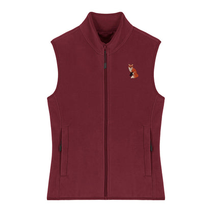 Fox Embroidered Women's Fleece Gilet Bodywarmer