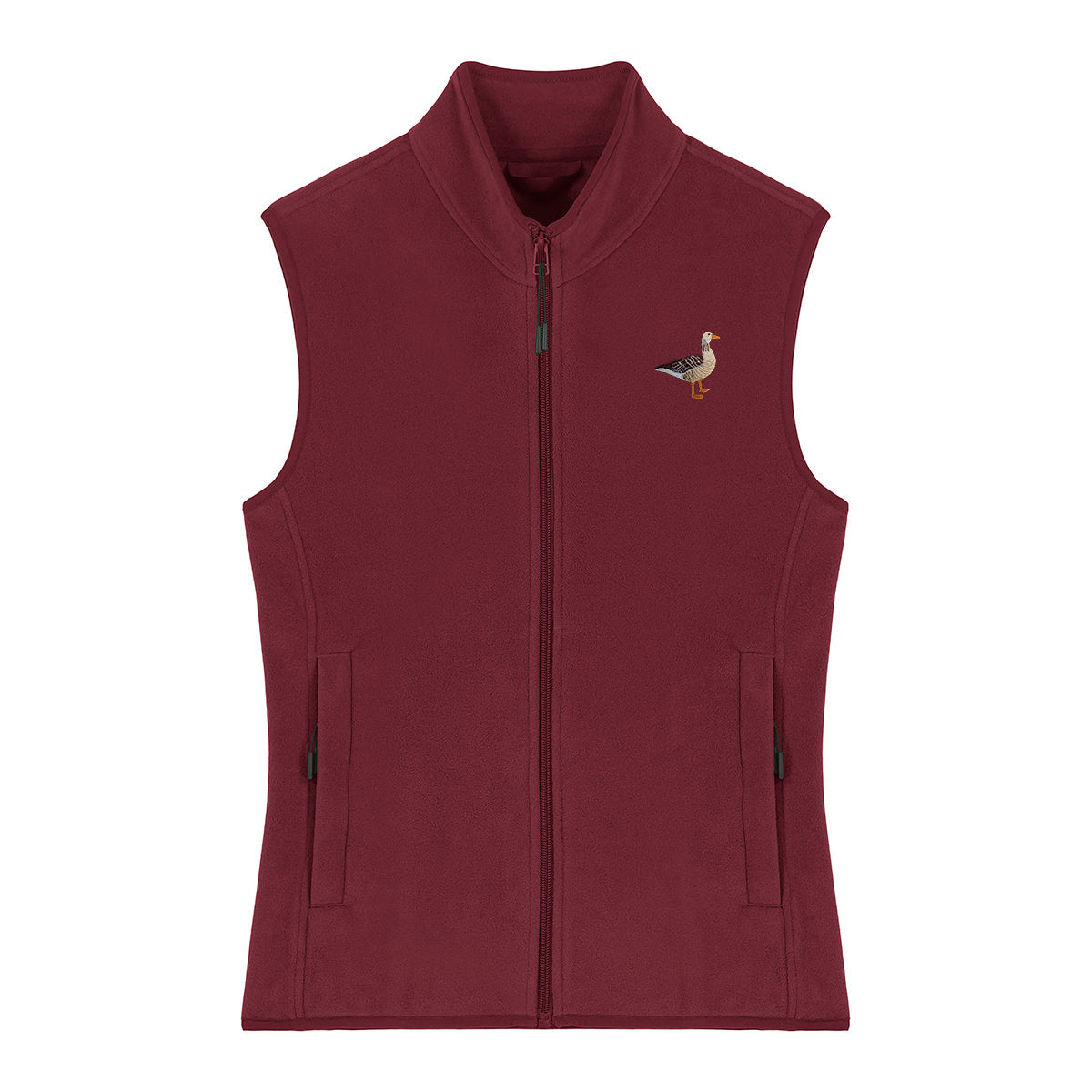 Greylag Goose Embroidered Women's Fleece Gilet Bodywarmer