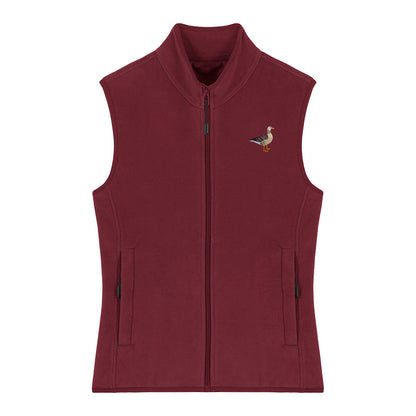 Greylag Goose Embroidered Women's Fleece Gilet Bodywarmer