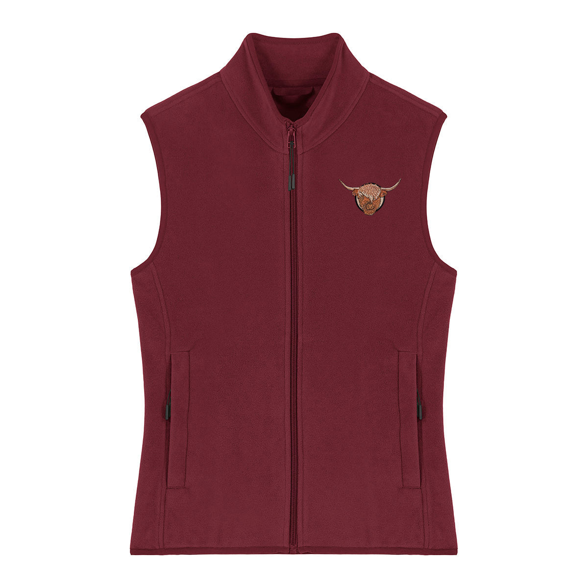Highland Cow Embroidered Women's Fleece Gilet Bodywarmer