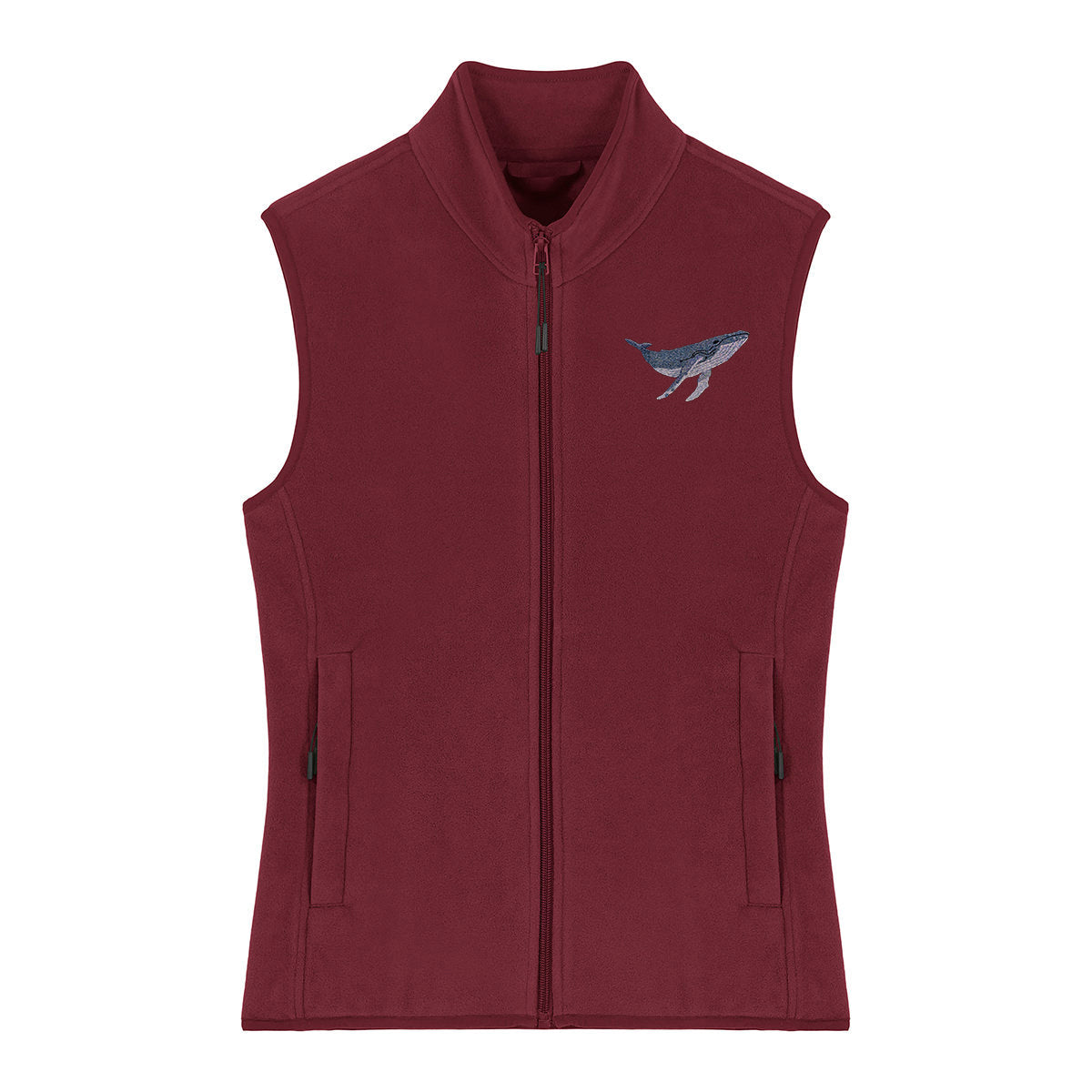 Humpback Whale Embroidered Women's Fleece Gilet Bodywarmer