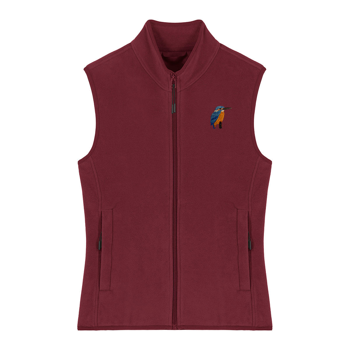 Kingfisher Embroidered Women's Fleece Gilet Bodywarmer