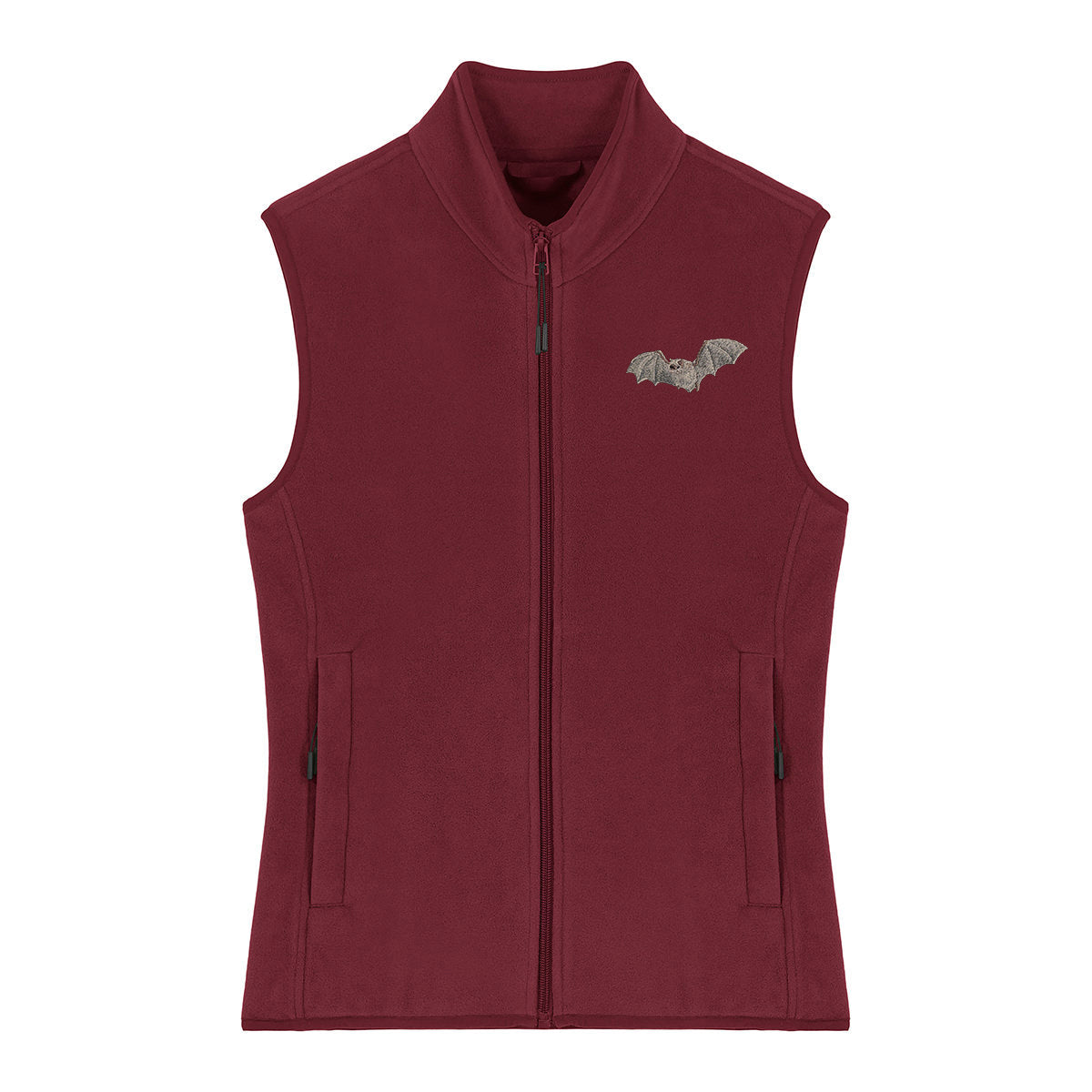 Natterer's Bat Embroidered Women's Fleece Gilet Bodywarmer