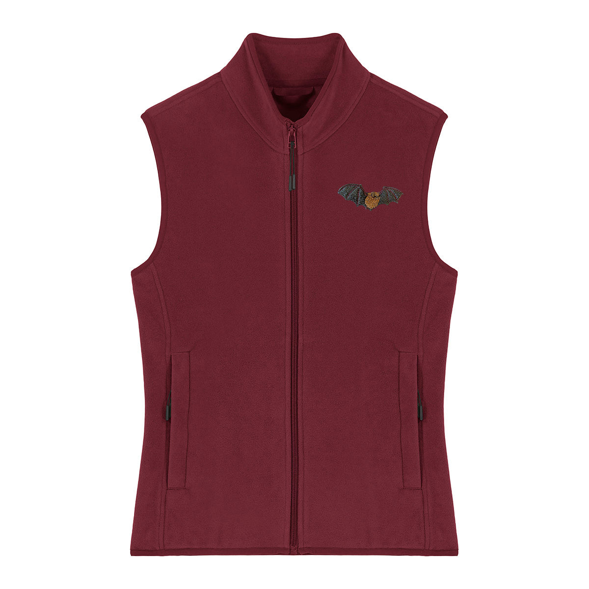 Noctule Bat Embroidered Women's Fleece Gilet Bodywarmer