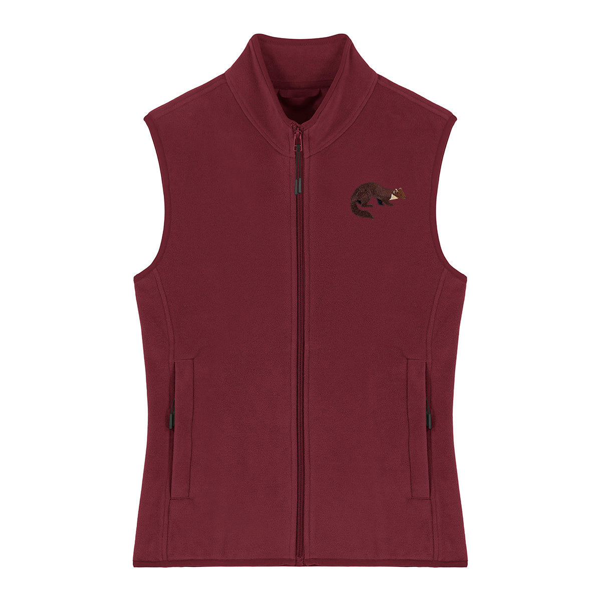 Pine Marten Embroidered Women's Fleece Gilet Bodywarmer