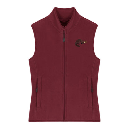 Pine Marten Embroidered Women's Fleece Gilet Bodywarmer