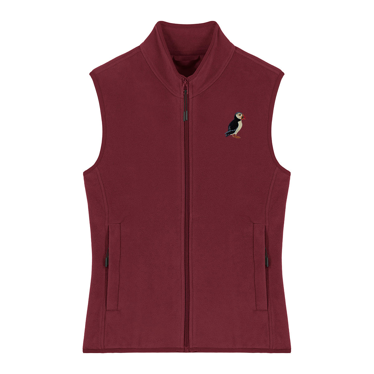 Puffin Embroidered Women's Fleece Gilet Bodywarmer