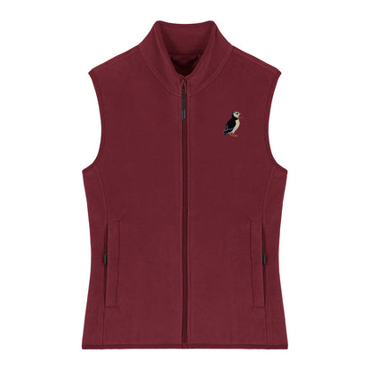 Puffin Embroidered Women's Fleece Gilet Bodywarmer