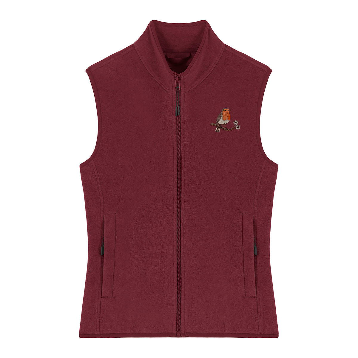 Robin Embroidered Women's Fleece Gilet Bodywarmer
