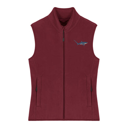 Thresher Shark Embroidered Women's Fleece Gilet Bodywarmer