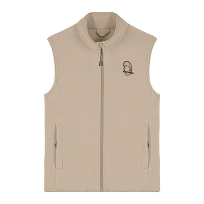 Barn Owl Cute Embroidered Women's Fleece Gilet Bodywarmer