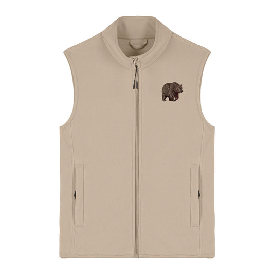 Brown Bear Embroidered Women's Fleece Gilet Bodywarmer
