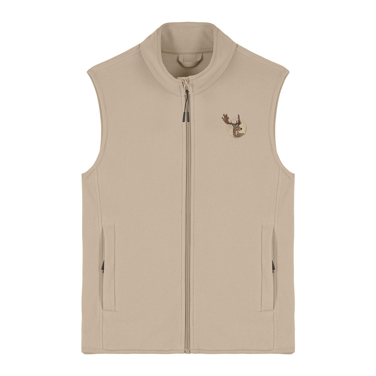 Fallow Deer Portrait Embroidered Women's Fleece Gilet Bodywarmer