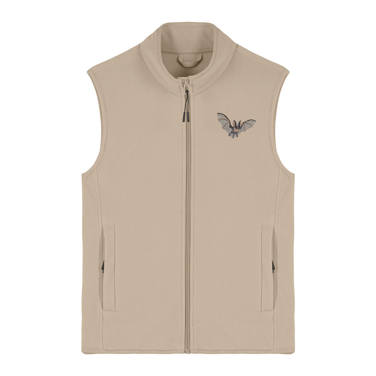 Grey Long-Eared Bat Embroidered Women's Fleece Gilet Bodywarmer
