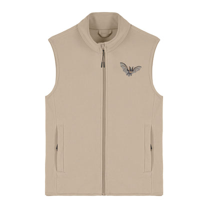 Grey Long-Eared Bat Embroidered Women's Fleece Gilet Bodywarmer