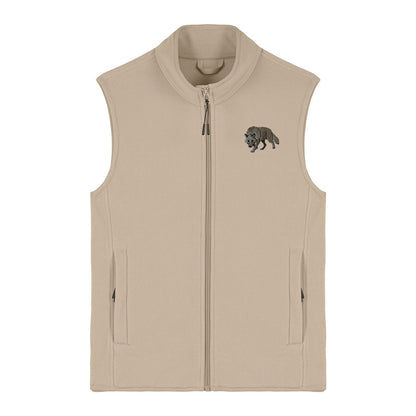 Grey Wolf Embroidered Women's Fleece Gilet Bodywarmer