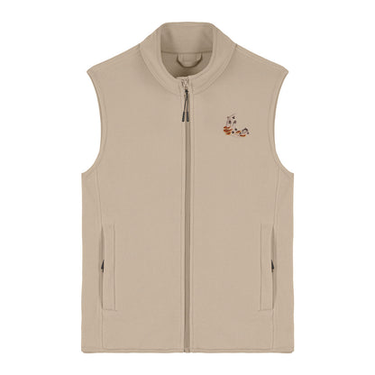 Mushroom Moon Crescent Embroidered Women's Fleece Gilet Bodywarmer
