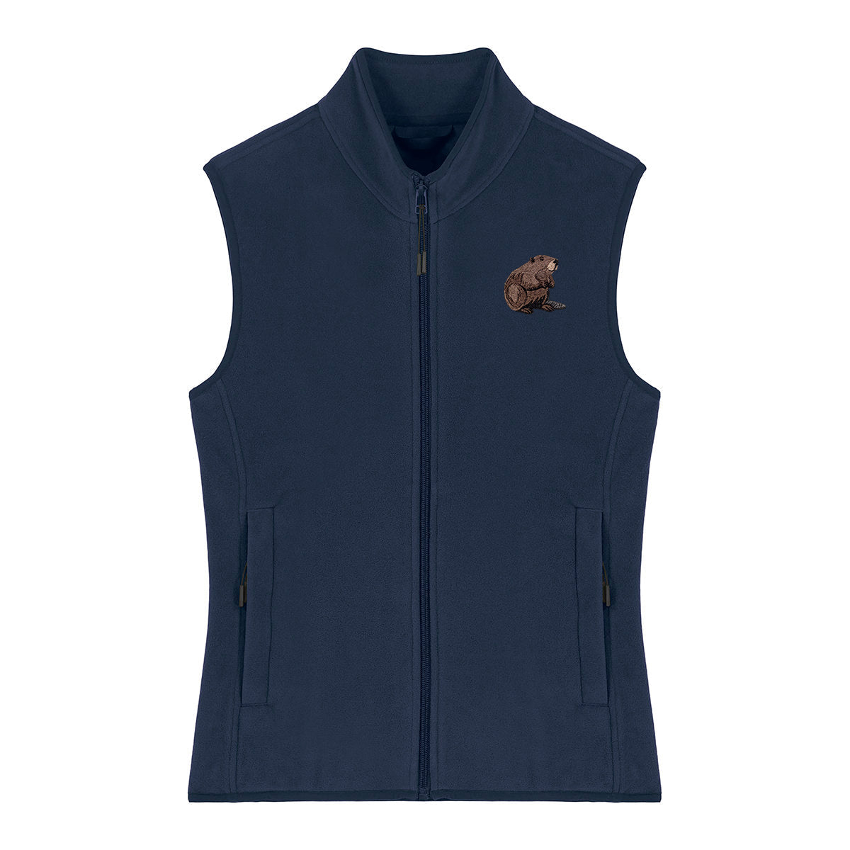 Beaver Embroidered Women's Fleece Gilet Bodywarmer