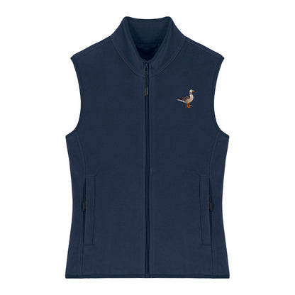 Greylag Goose Embroidered Women's Fleece Gilet Bodywarmer
