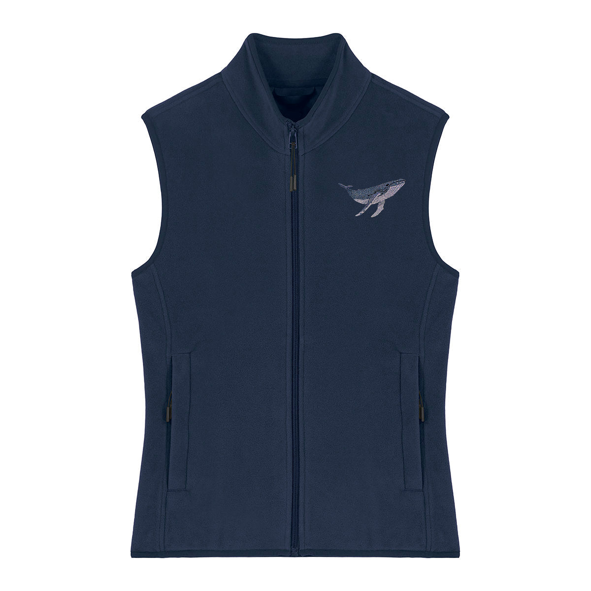 Humpback Whale Embroidered Women's Fleece Gilet Bodywarmer