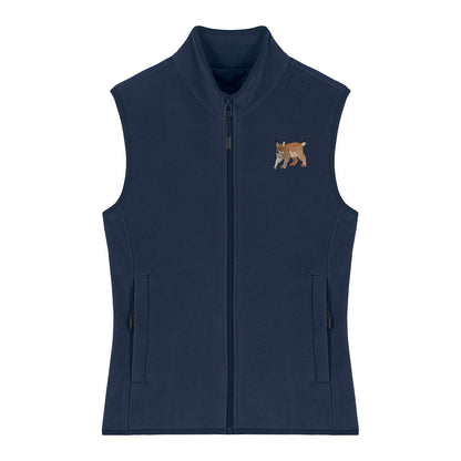 Lynx Embroidered Women's Fleece Gilet Bodywarmer