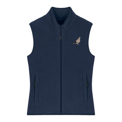 Pigeon Embroidered Women's Fleece Gilet Bodywarmer