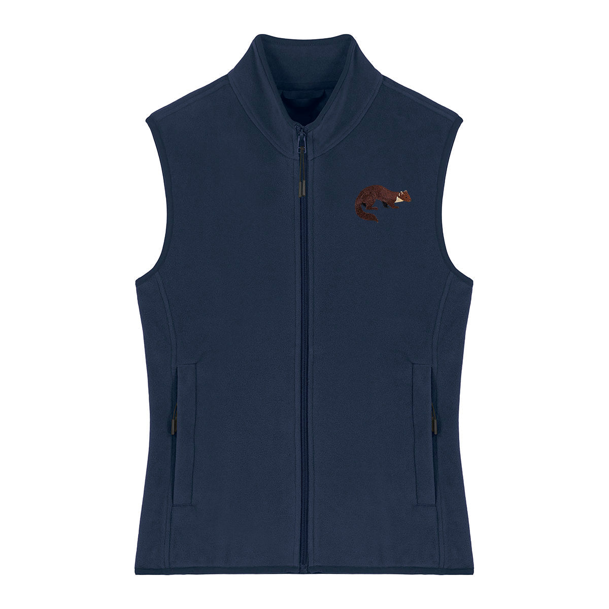 Pine Marten Embroidered Women's Fleece Gilet Bodywarmer