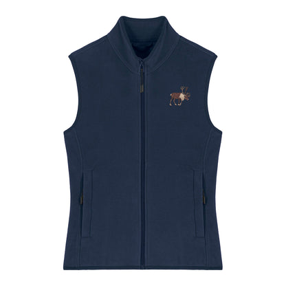 Reindeer Embroidered Women's Fleece Gilet Bodywarmer