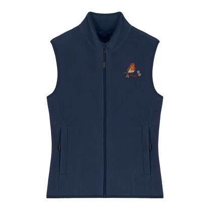 Robin Embroidered Women's Fleece Gilet Bodywarmer