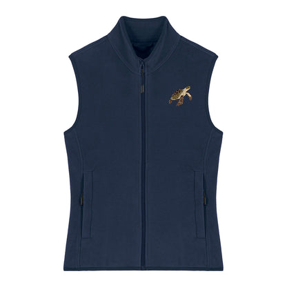 Sea Turtle Embroidered Women's Fleece Gilet Bodywarmer