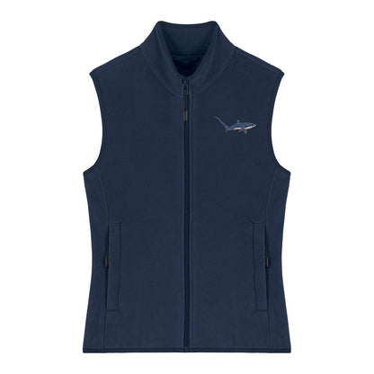 Thresher Shark Embroidered Women's Fleece Gilet Bodywarmer