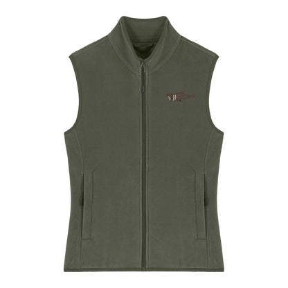 Basking Shark Embroidered Women's Fleece Gilet Bodywarmer
