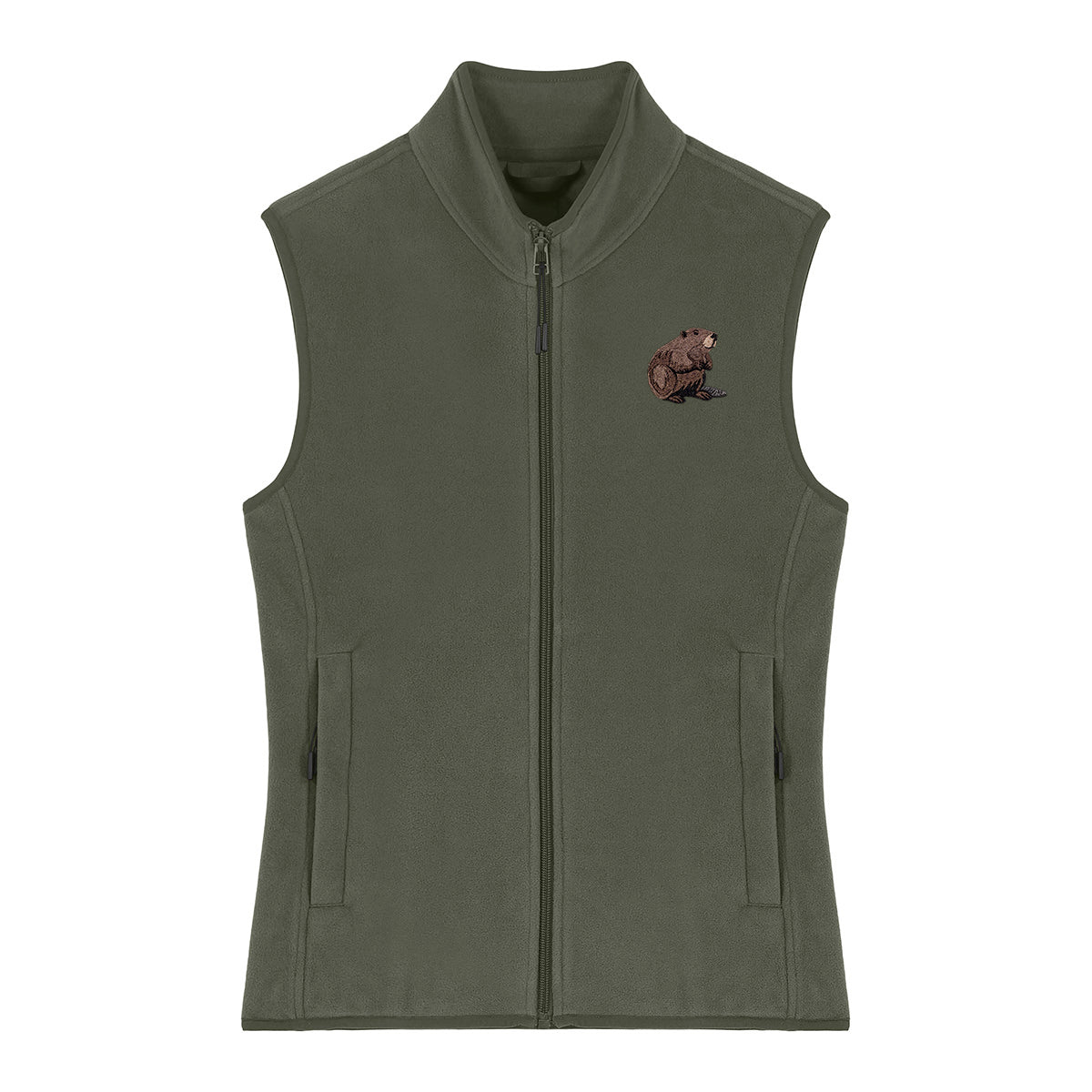 Beaver Embroidered Women's Fleece Gilet Bodywarmer