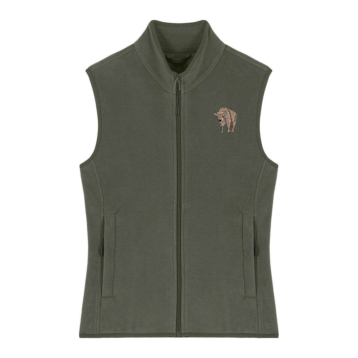 Bison Embroidered Women's Fleece Gilet Bodywarmer