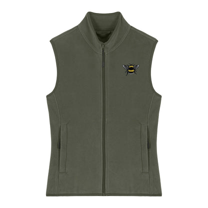 Bumblebee Embroidered Women's Fleece Gilet Bodywarmer