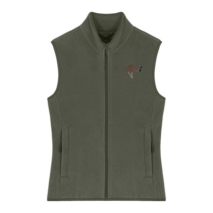 Emu Embroidered Women's Fleece Gilet Bodywarmer
