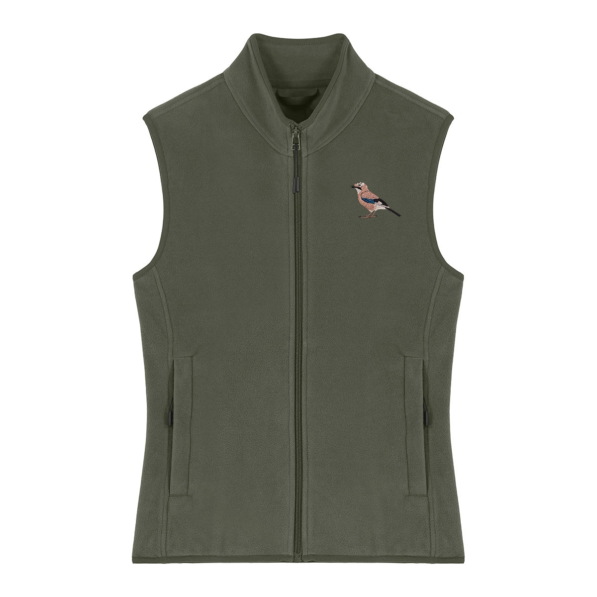 Eurasian Jay Embroidered Women's Fleece Gilet Bodywarmer