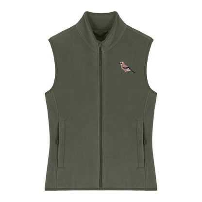 Eurasian Jay Embroidered Women's Fleece Gilet Bodywarmer