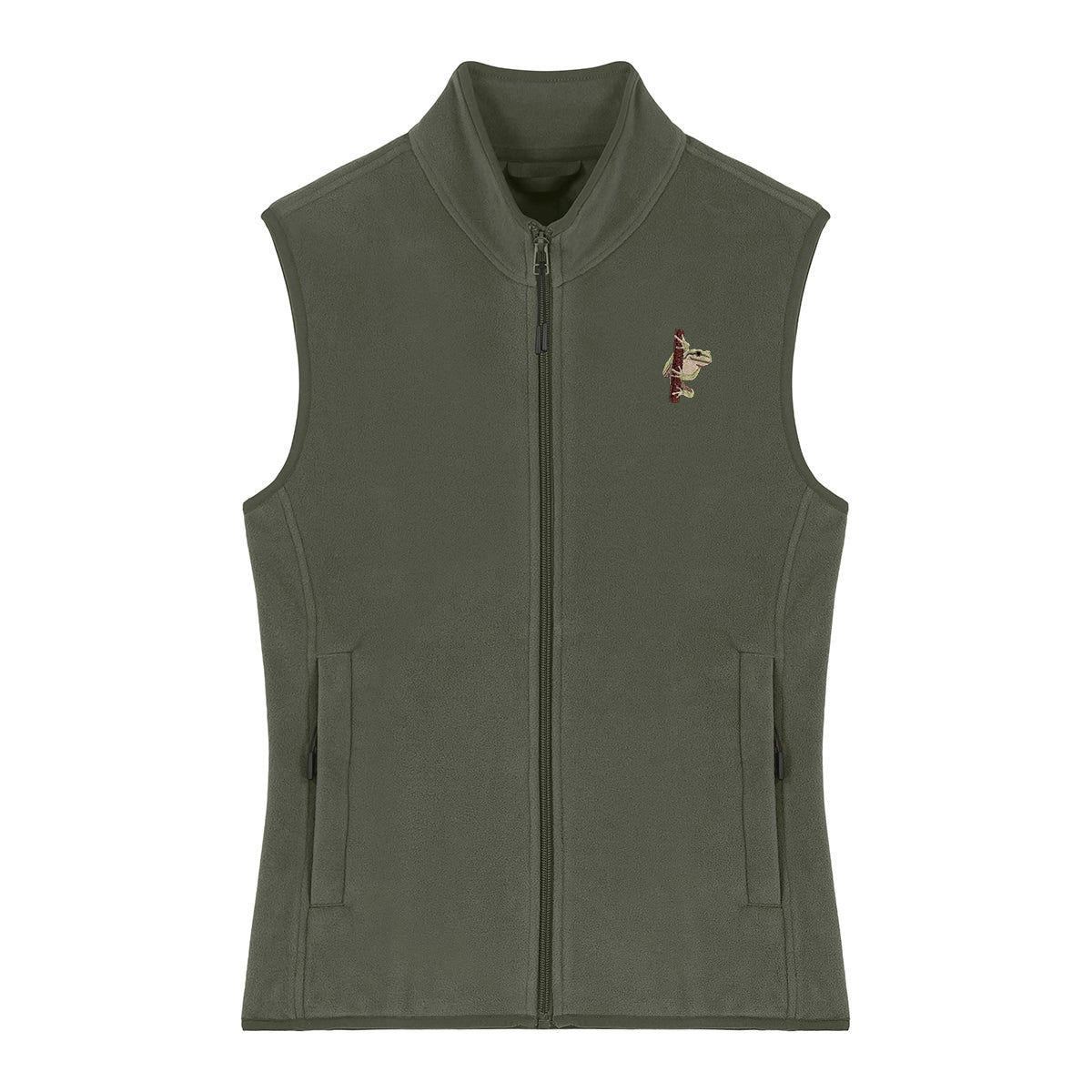 European Tree Frog Embroidered Women's Fleece Gilet Bodywarmer