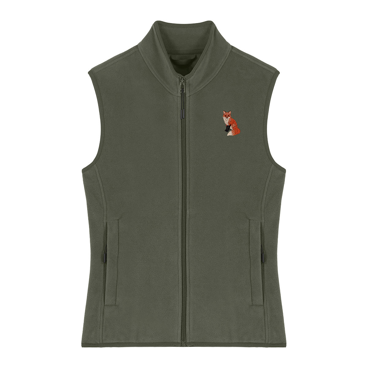 Fox Embroidered Women's Fleece Gilet Bodywarmer