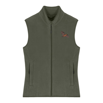 Fruit Bat Embroidered Women's Fleece Gilet Bodywarmer