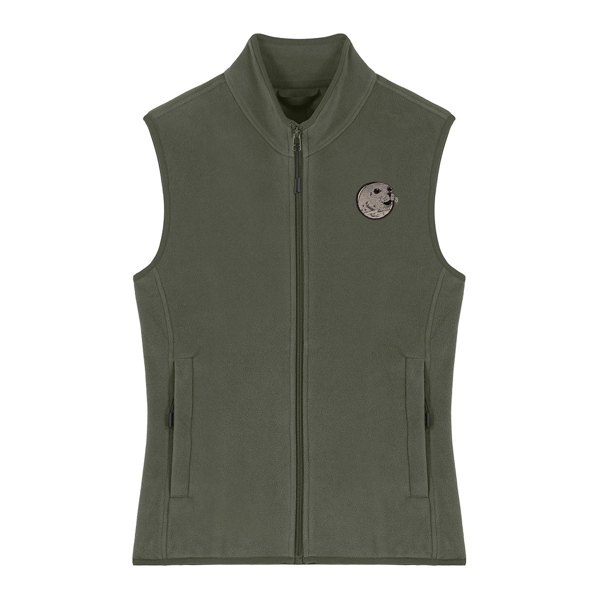 Grey Seal Embroidered Women's Fleece Gilet Bodywarmer