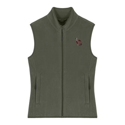 Griffon Vulture Embroidered Women's Fleece Gilet Bodywarmer