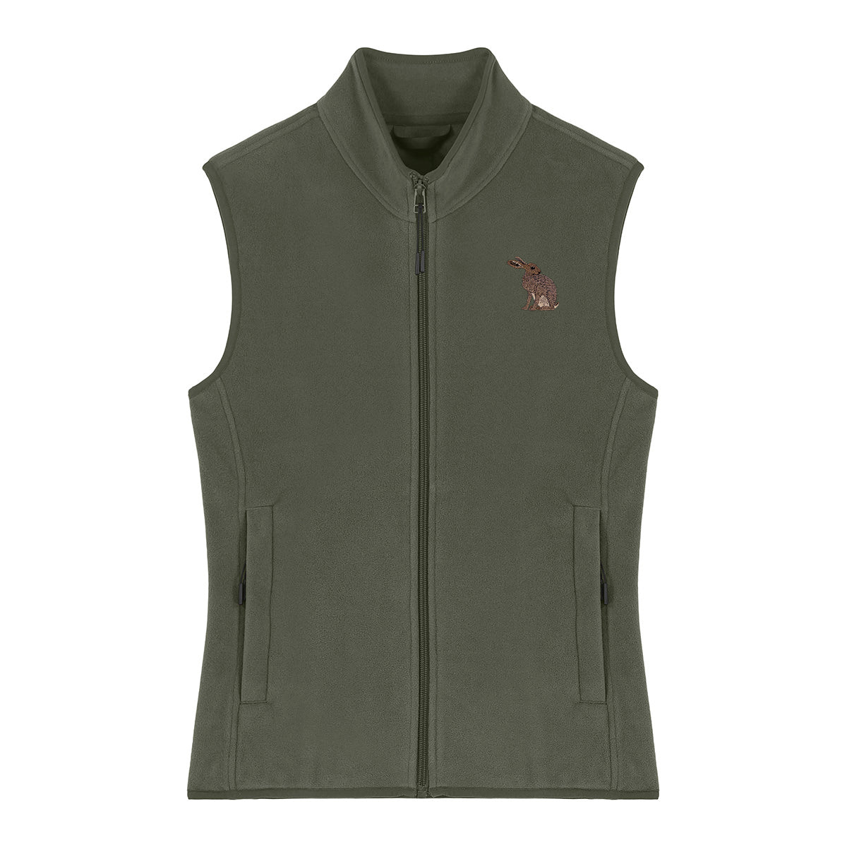 Hare Embroidered Women's Fleece Gilet Bodywarmer