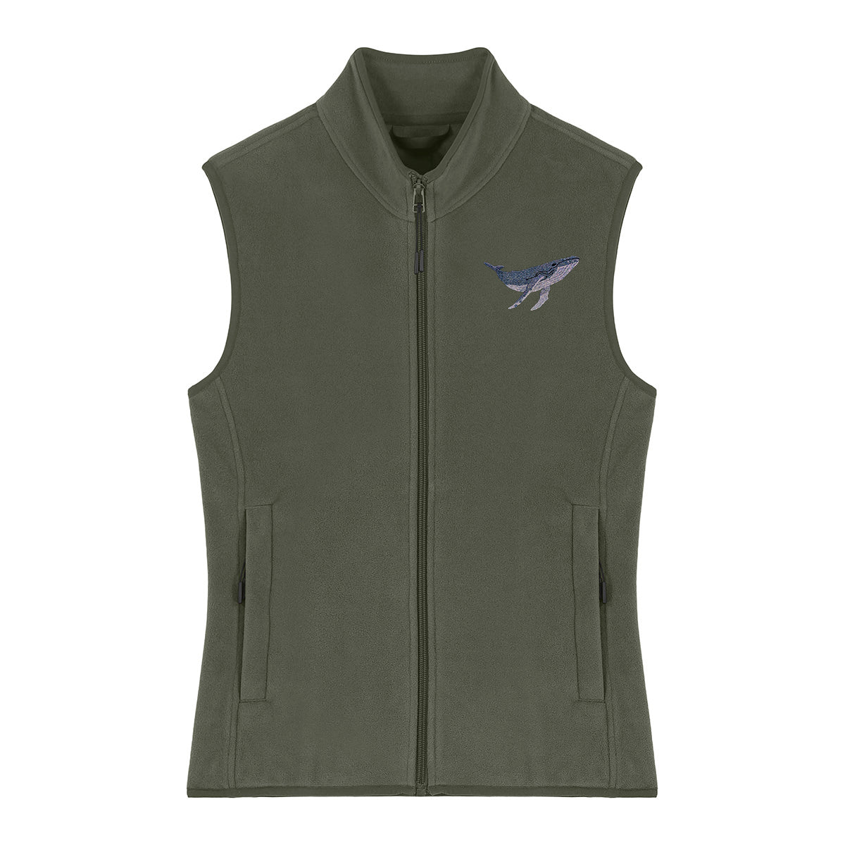 Humpback Whale Embroidered Women's Fleece Gilet Bodywarmer