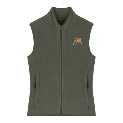 Lynx Embroidered Women's Fleece Gilet Bodywarmer