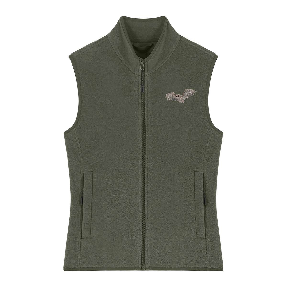 Natterer's Bat Embroidered Women's Fleece Gilet Bodywarmer