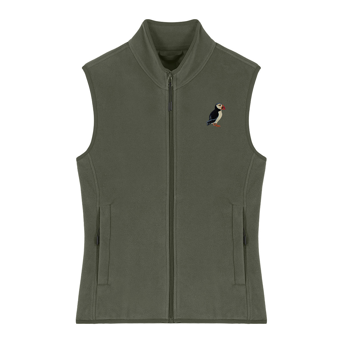 Puffin Embroidered Women's Fleece Gilet Bodywarmer