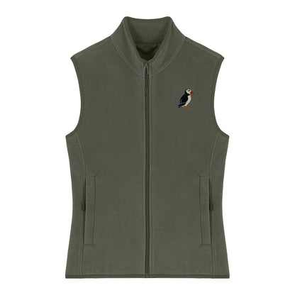Puffin Embroidered Women's Fleece Gilet Bodywarmer